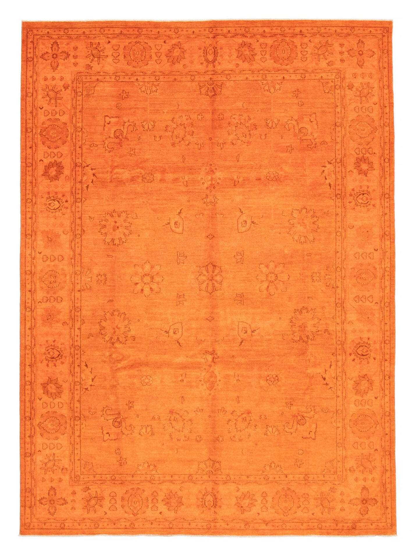 Veerle effen vloerkleed oranje