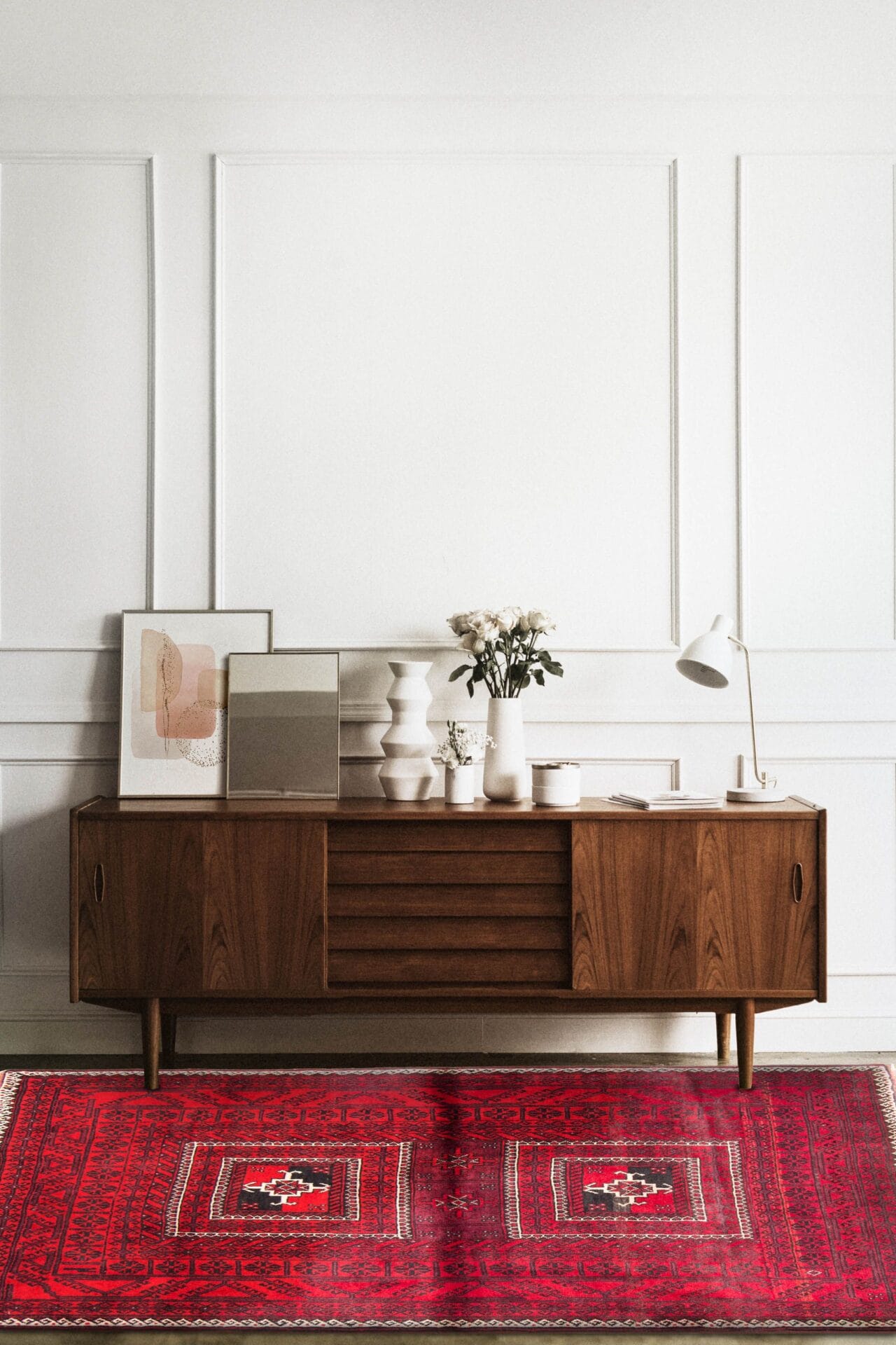Tariq geometrisch vloerkleed rood