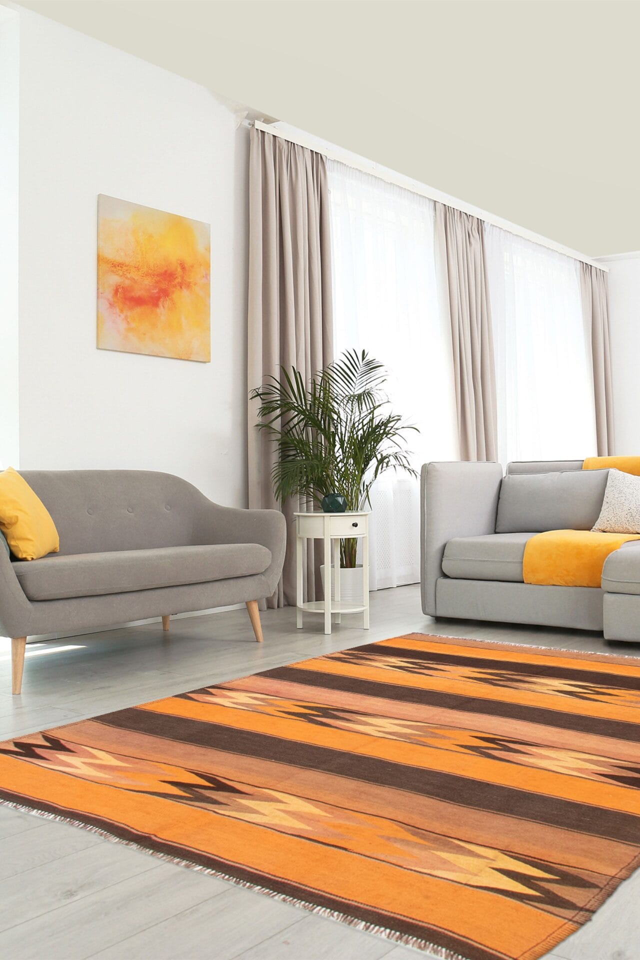 Aya Kelim vloerkleed oranje