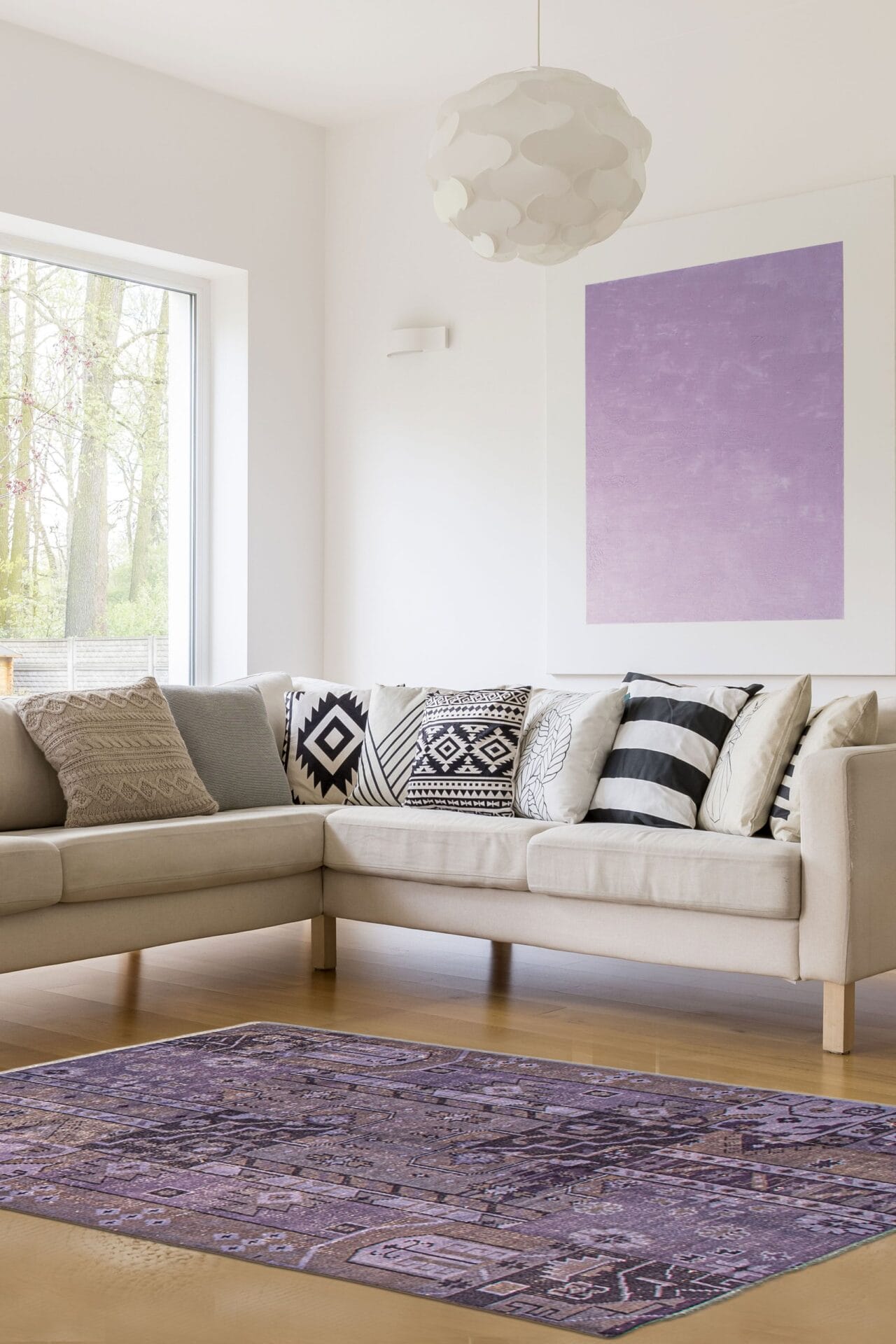 Finn abstract Teppich lila