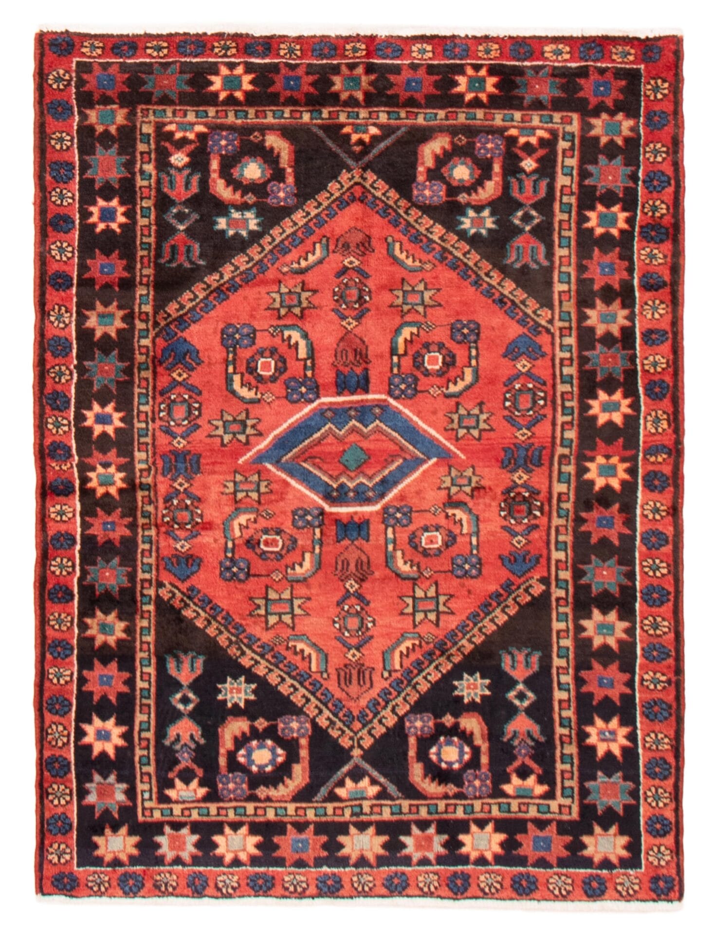 Saad geometrisch vloerkleed rood