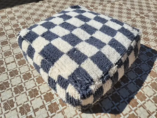 Reda Moroccan pouf beige