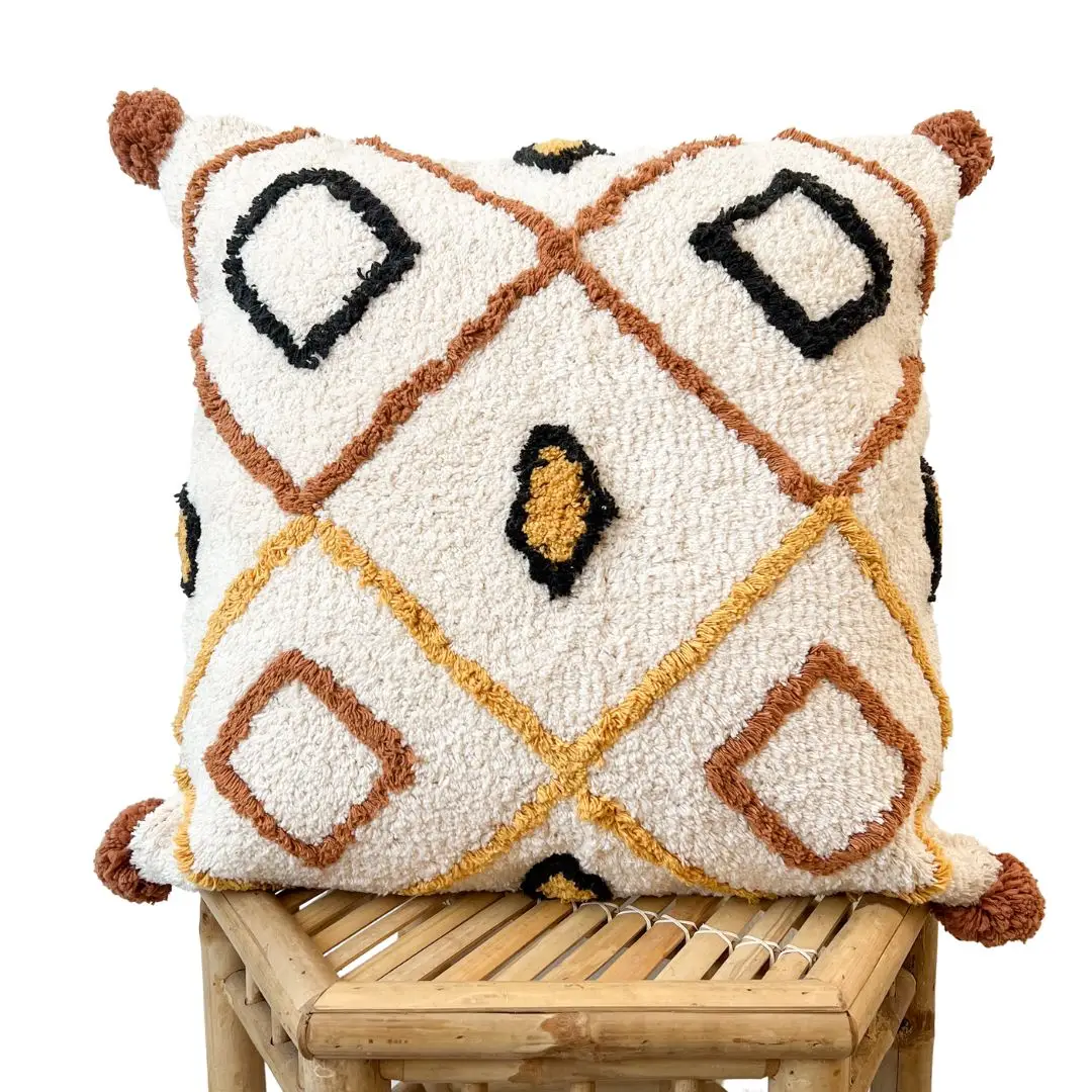 Matteo Indian cushion, white