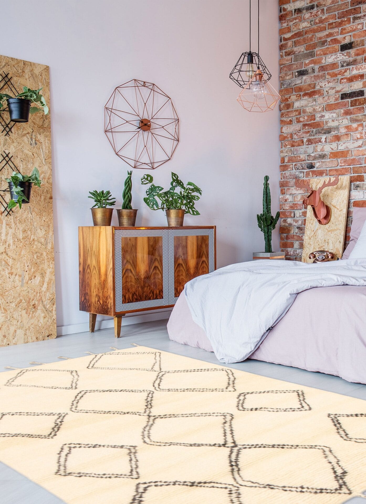 Mia Arlequin vloerkleed beige