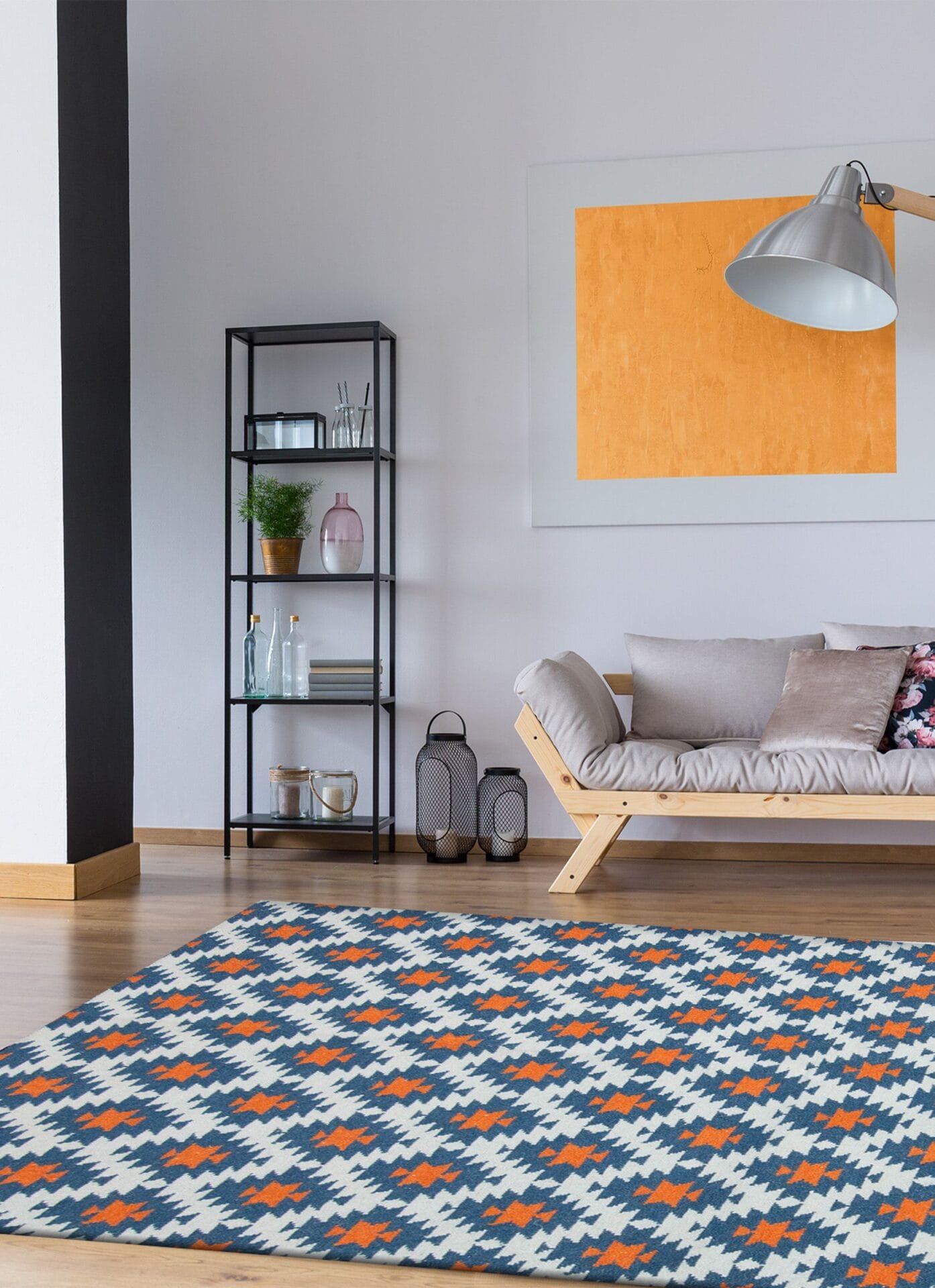Isabella Kelim vloerkleed blauw
