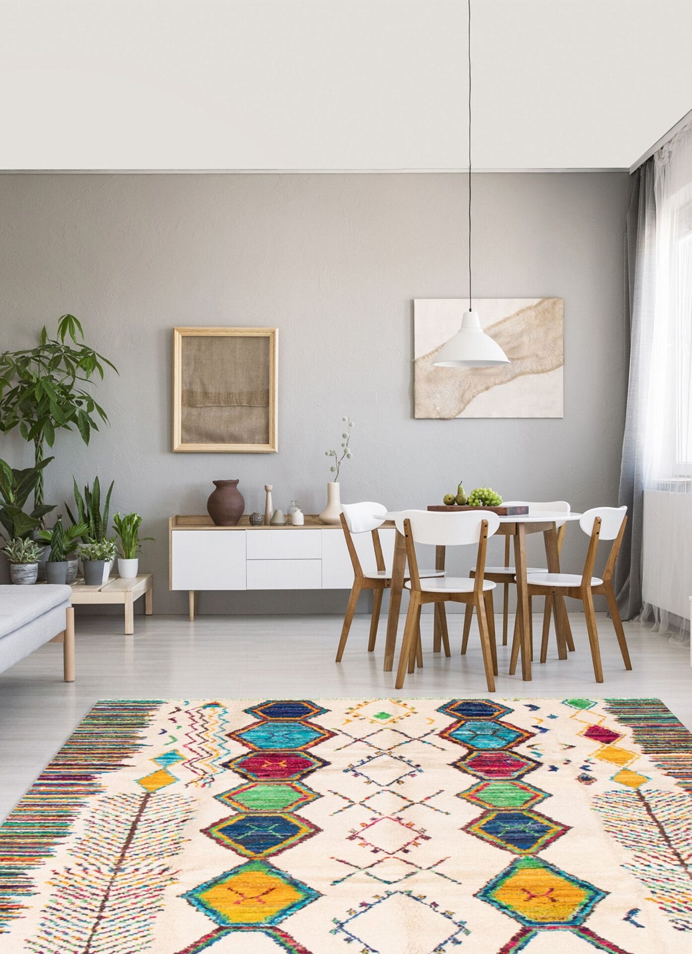 Femke effen vloerkleed beige