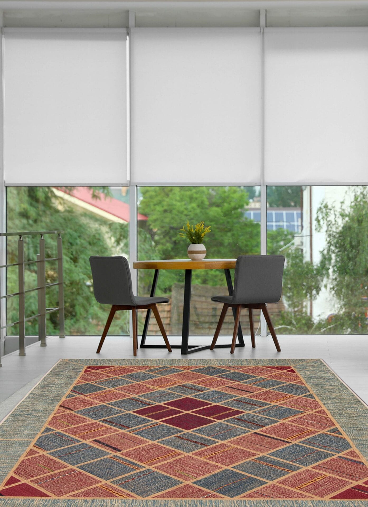 Aurora patchwork poef rood