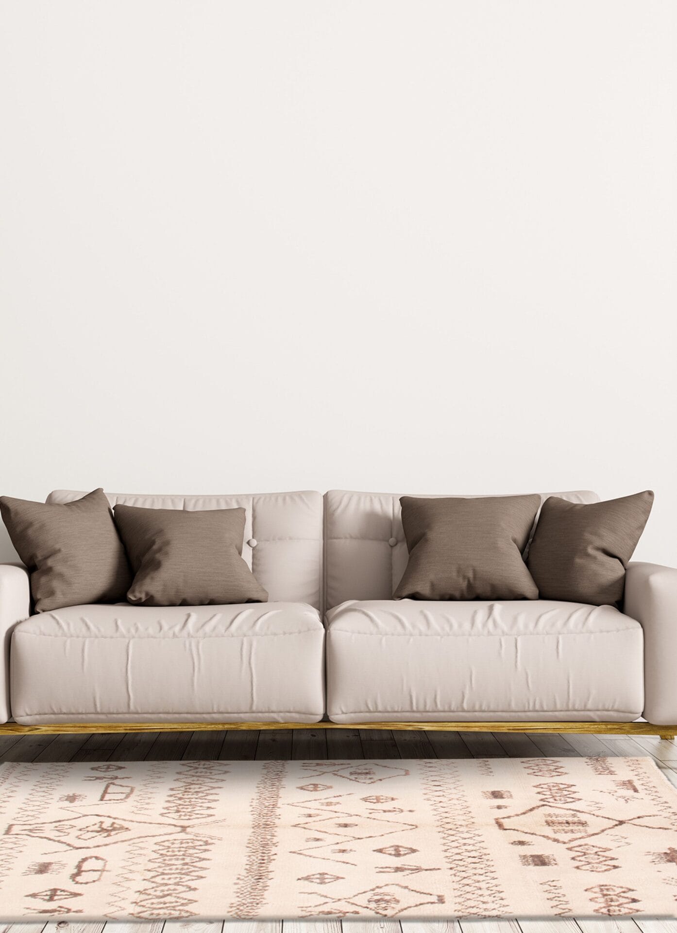 Max effen vloerkleed beige
