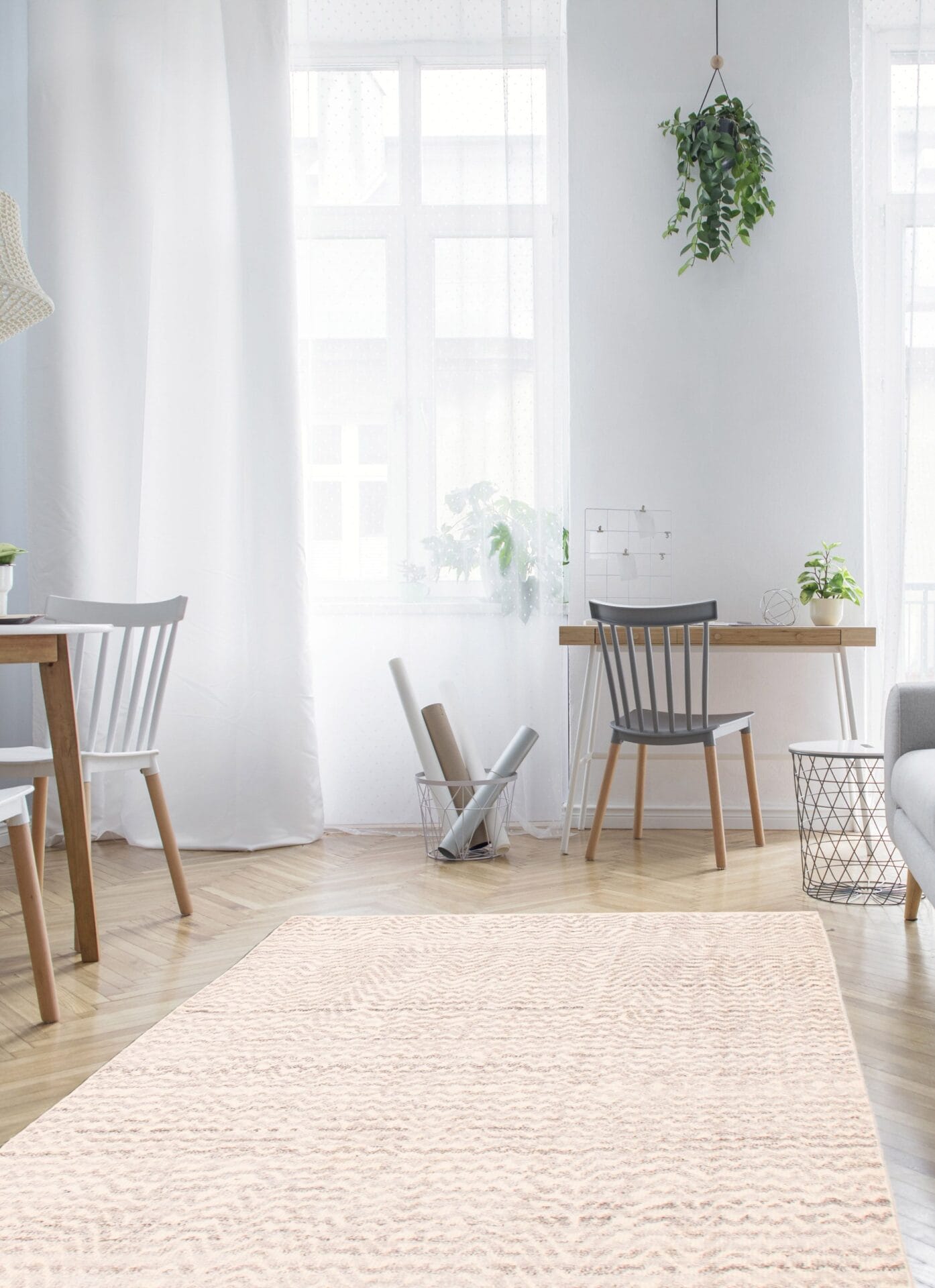 Viktor effen vloerkleed beige