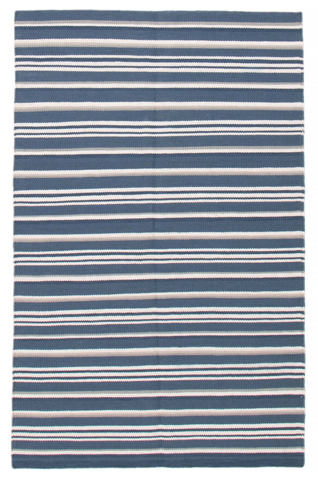 Rim Kelim vloerkleed blauw