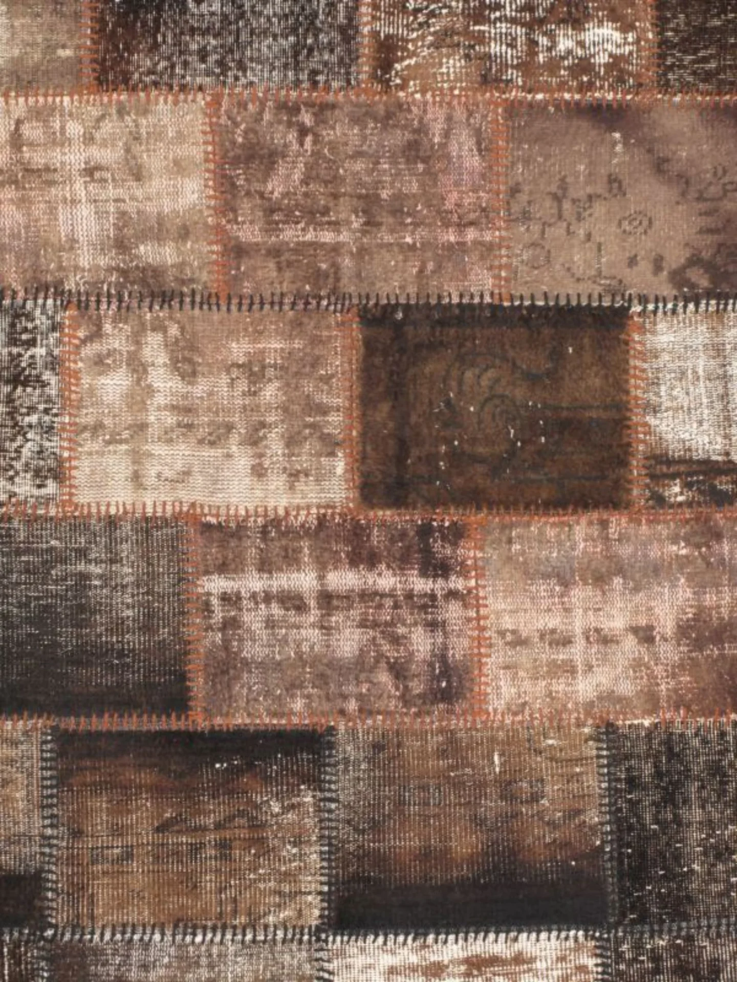 Mila patchwork poef zwart