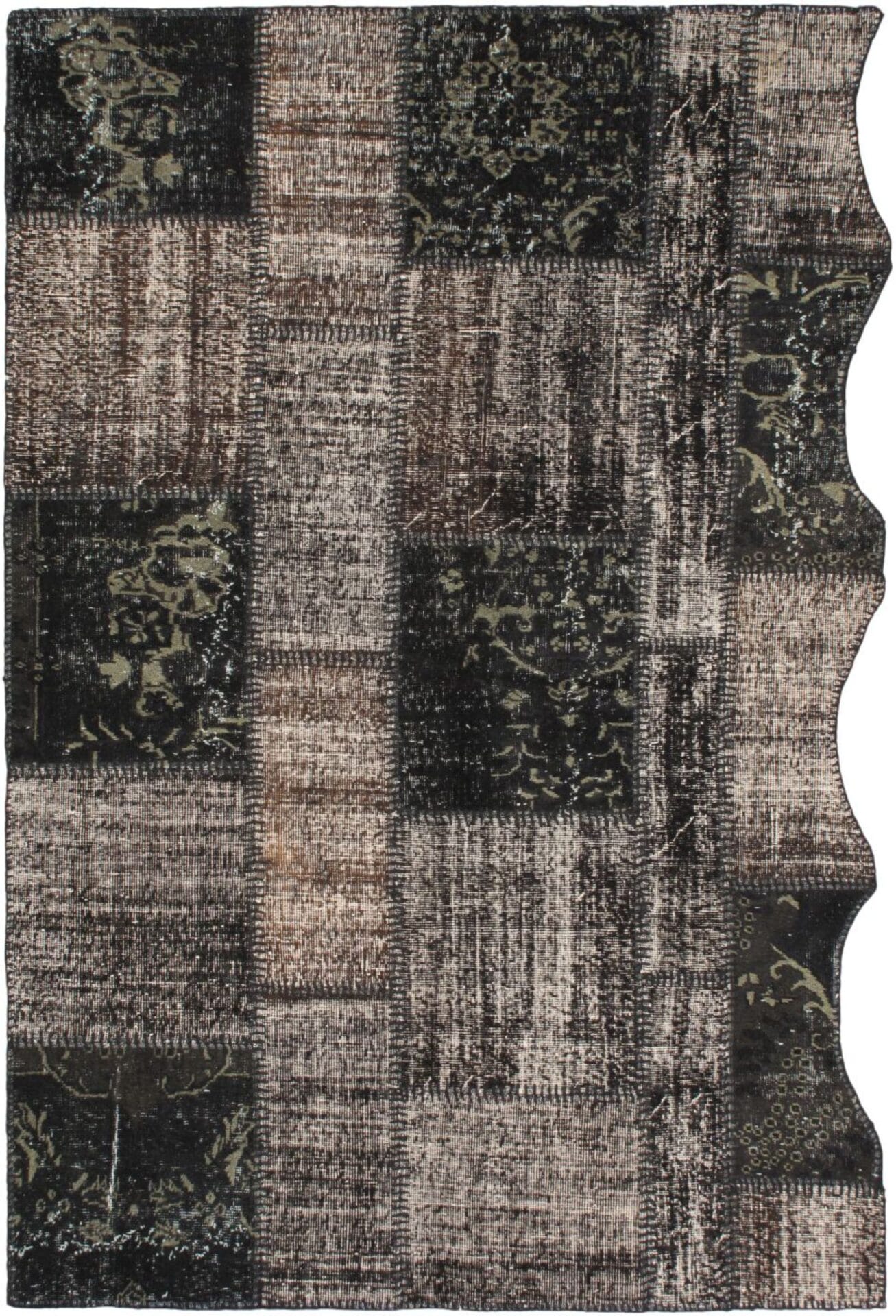 Elisa patchwork poef zwart