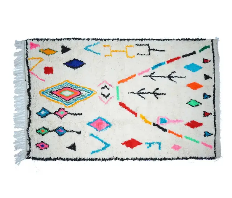 Mariam Azilal vloerkleed wit