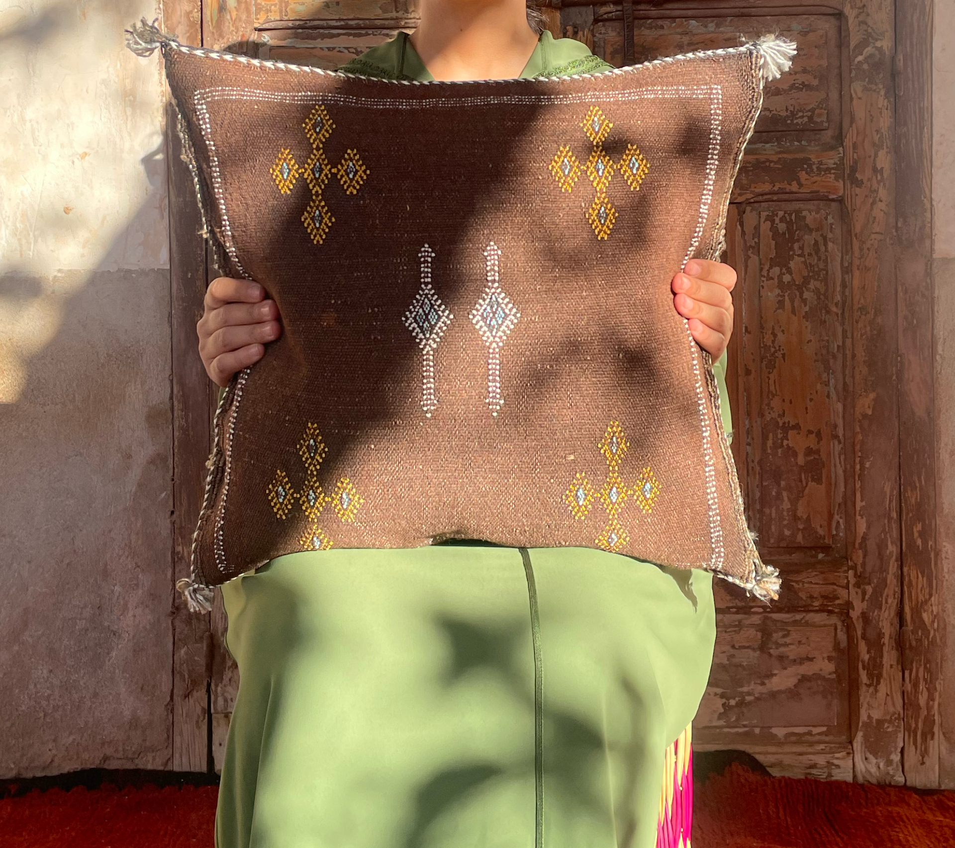 Noura Sabra cushion brown