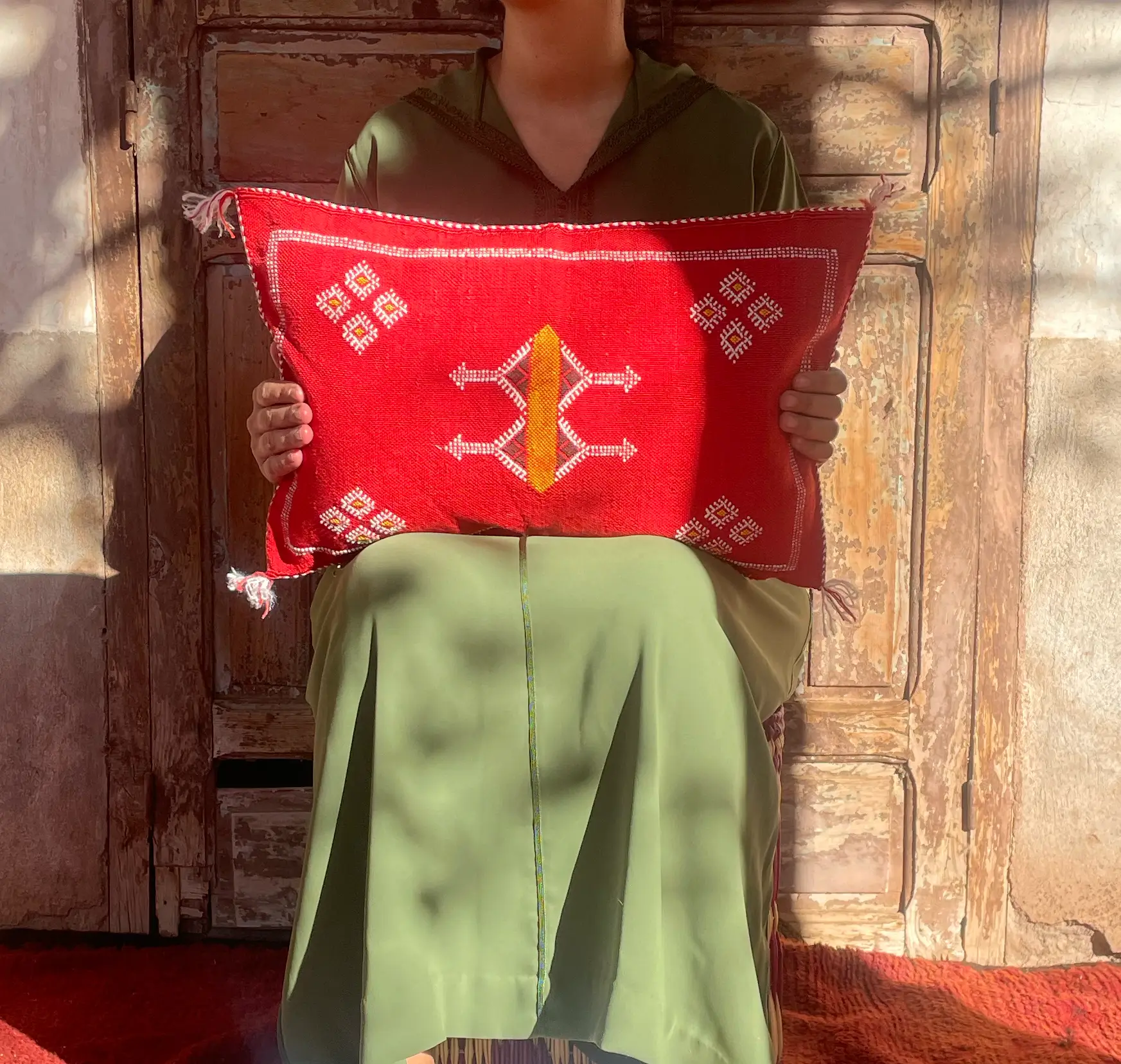 Basma Sabra cushion red