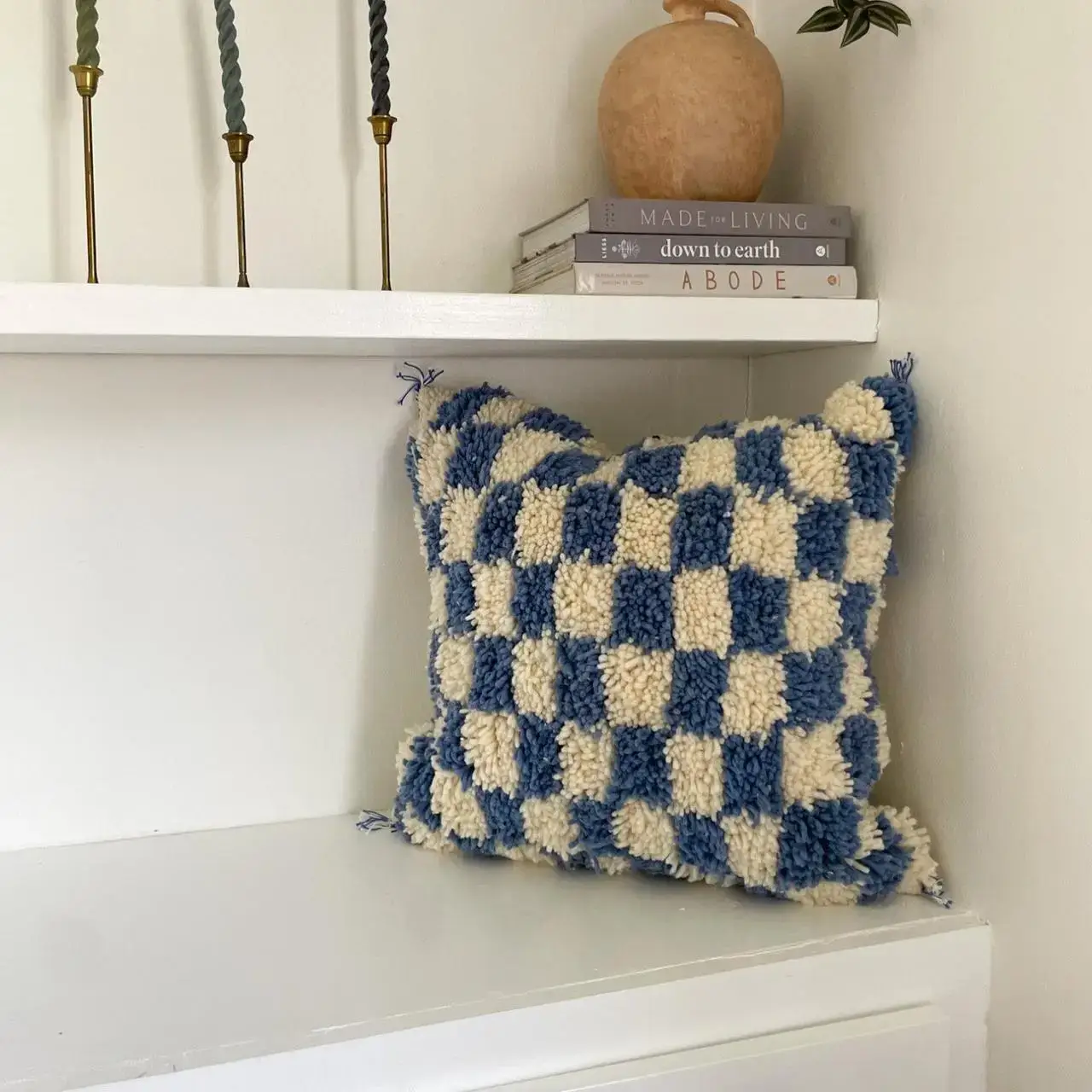 Mourad Beni Ouarain kussen blauw